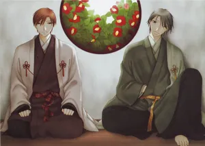 Traditional Japanese Attire Anime Characters Wallpaper