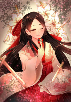 Traditional Japanese Beauty Anime Art Wallpaper