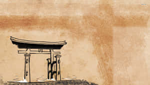 Traditional Japanese Ink Illustration Wallpaper