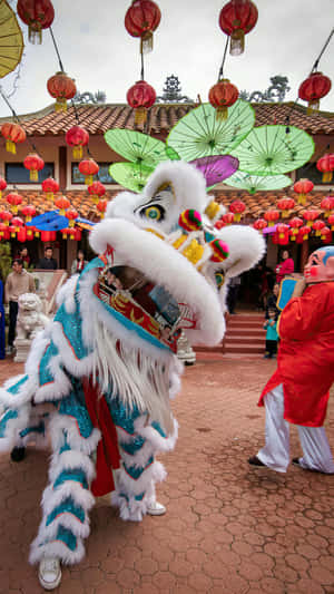 Traditional Lion Dance Performance Wallpaper