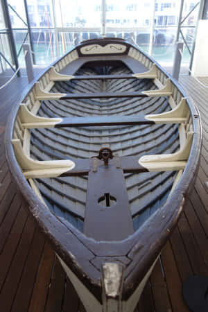 Traditional Maori Waka Interior New Zealand Wallpaper