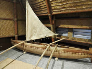 Traditional Polynesian Canoe Exhibit Wallpaper