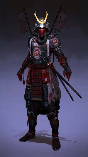 Traditional Samurai Armor Displayed With Katana Wallpaper