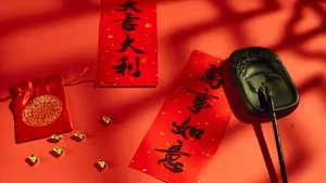 Traditional Spring Couplets Calligraphy Wallpaper