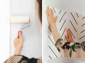 Traditional Wallpaper Application In Progress Wallpaper
