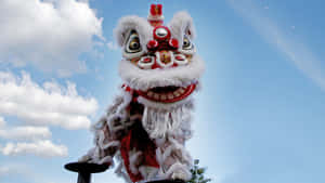Traditional White Lion Dance Wallpaper