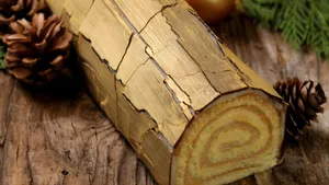 Traditional Yule Log Cake Wallpaper