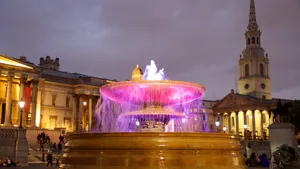 Trafalgar Square Colorful Fountain Wallpaper