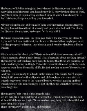 Tragedy Beauty Philosophy Quote Wallpaper