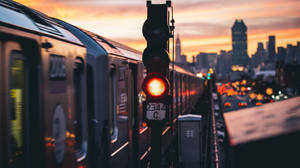 Train In The City Wallpaper