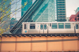 Train On Subway In Chicago Wallpaper