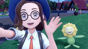 Trainer Selfie With Sunflora Wallpaper