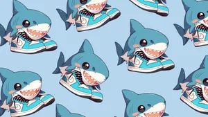 Tralalero Shark Pattern Wallpaper