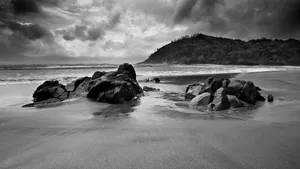 Tranquil And Serene Beach Sunset Wallpaper