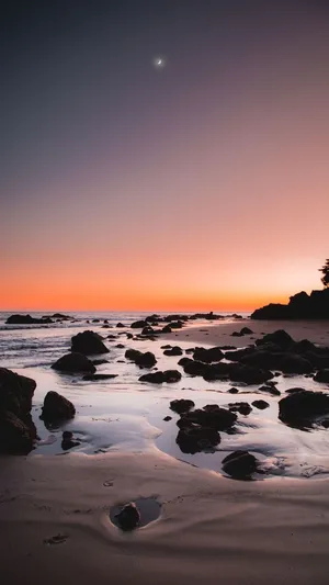 Tranquil Coastal Sunset Wallpaper