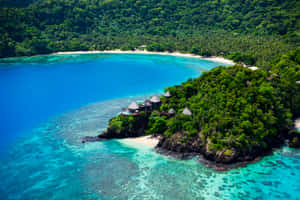 Tranquil Fiji Beach At Sunset Wallpaper