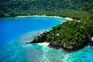 Tranquil Fiji Beach At Sunset Wallpaper