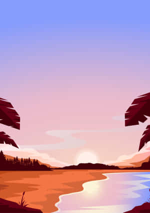 Tranquil Minimalist Beach Wallpaper