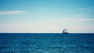 Tranquil Minimalist Ocean View Wallpaper