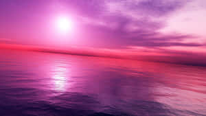 Tranquil Pink Sky At Sunset Wallpaper