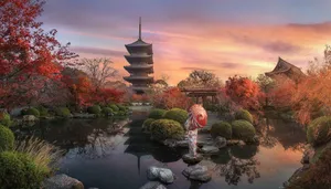 Tranquil Samurai Garden Scenery Wallpaper