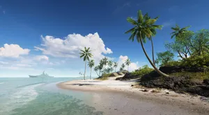 Tranquil Seashore At Sunset Wallpaper