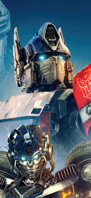 Transformers Rise Of The Beasts Optimus Primeand Bumblebee Wallpaper