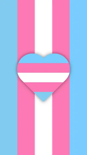 Transgender Heart Symbol On Blue Background Wallpaper