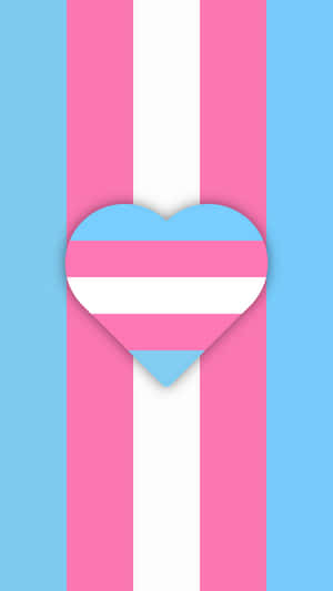 Transgender Heart Symbol On Blue Background Wallpaper