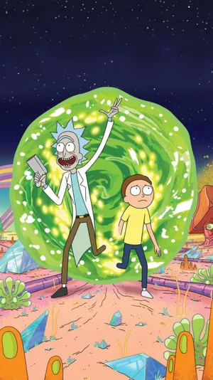 Transported Portal Rick And Morty Phone Wallpaper