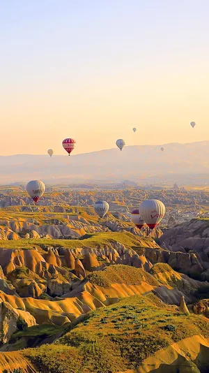 Travel Iphone Hot Air Balloons Mountains Wallpaper