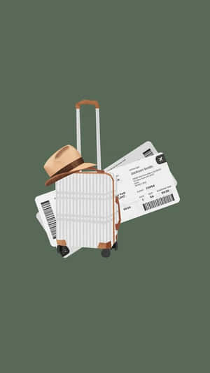 Travel Ready Suitcaseand Boarding Pass Wallpaper