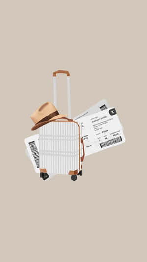 Travel Ready Suitcaseand Boarding Pass Wallpaper