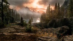 Travel To The Magical World Of Skyrim Wallpaper