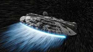 Travelling Through Outer Space On The Millenium Falcon Wallpaper