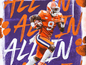 Travis Etienne Clemson Football Artwork Wallpaper