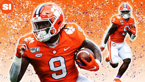 Travis Etienne In Orange Art Wallpaper