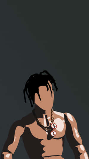 Travis Scott American Rapper Vector Art Iphone Wallpaper