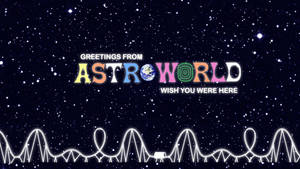 Travis Scott Astroworld With Long Rollercoaster Wallpaper