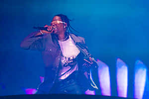 Travis Scott Performing Live Utopia Tour Wallpaper