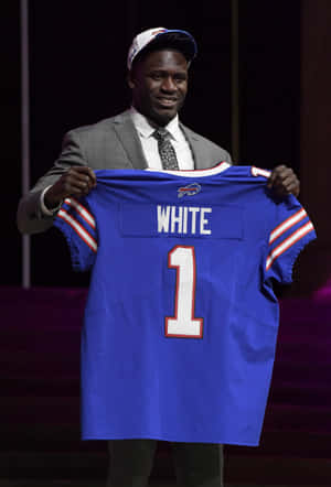 Tre Davious White Holding Buffalo Bills Jersey Wallpaper