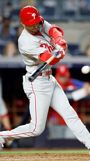 Trea Turner Philadelphia Phillies Batting Action Wallpaper