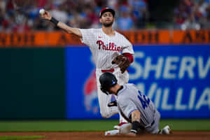 Trea Turner Phillies Action Play Wallpaper