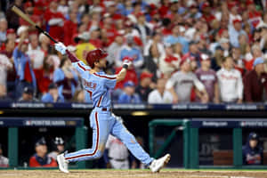 Trea Turner Phillies Baseball Swing Wallpaper