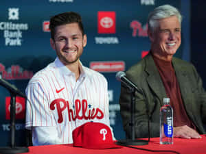 Trea Turner Phillies Press Conference Wallpaper