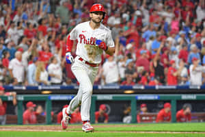 Trea Turner Running Phillies Uniform Wallpaper