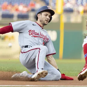 Trea Turner Sliding Into Base Wallpaper