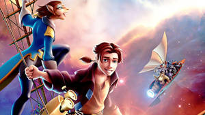 Treasure Planet Jim Hawkins B.e.n. Captain Amelia Wallpaper