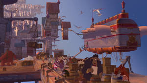 Treasure Planet: View Of Montressor Pier Wallpaper