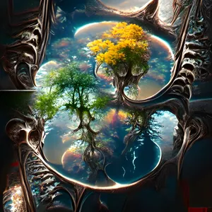 Tree Of Life With Reflection Wallpaper